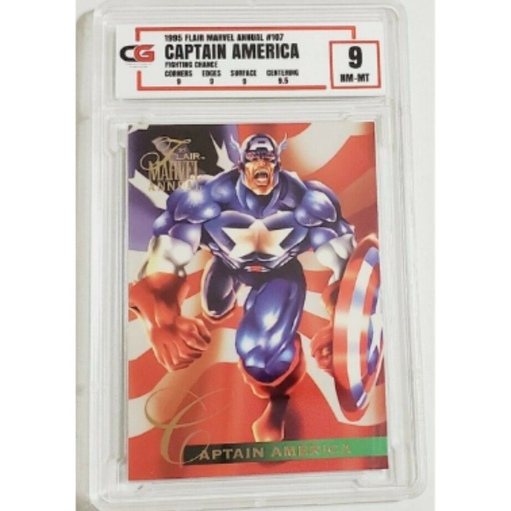 1995 FLAIR MARVEL ANNUAL CAPTAIN AMERICA #107 CG 9 MINT Graded Subgrades Comics